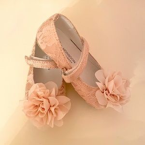 Monsoon Toddler Baby Girl Lace Rose Shoes US 5
